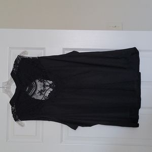3x Black lace tank top with high neck